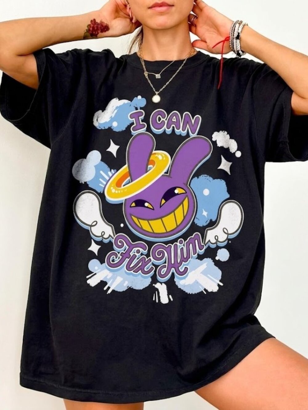 Amazing Digital Circus I Can Fix Him Graphic Tee, Jax Pomni Gangle Shirt